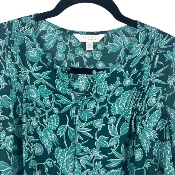 LC Lauren Conrad Blouse Green Tunic SZ XS - Picture 5 of 9